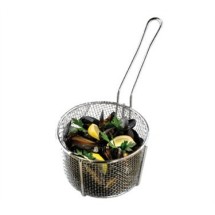 TableCraft 987 Stainless Steel Round Cooking Basket 8-1/4&quot; x 5&quot;