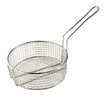 TableCraft 988 Stainless Steel Round Cooking Basket 10-1/2" x 3-1/2"