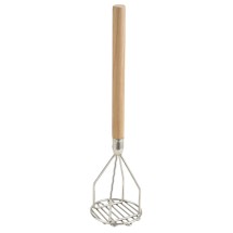Winco PTM-18R Stainless Steel Round Potato Masher 4&quot; x 18&quot;