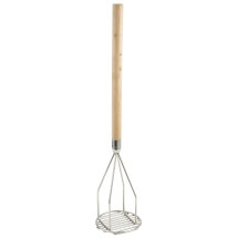 Winco PTM-24R Stainless Steel Round Potato Masher 5&quot; x 24-1/2&quot;