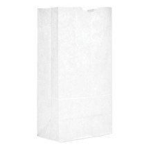 Standard Duty White Paper Grocery Bag #20- 16 1/8&quot; H