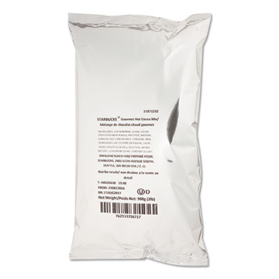 Starbucks Gourmet Hot Cocoa Mix, 2 lb, Bag, 6/Carton
