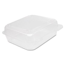 Dart Staylock Clear Hinged Container, 7.8&quot; x 8.3&quot; x 3&quot;, 250/Carton
