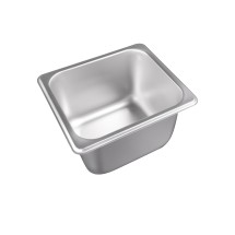 CAC China STPS-S25-4 1/6 Size 25-Gauge Stainless Steel Steam Pan d 4&quot;