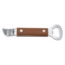 Winco CO-303 Stainless Steel Can Tapper/Bottle Opener with Wooden Handle 7&quot;