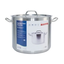 CAC China STKP-32 Stainless Steel Stock Pot with Lid 32 Qt.
