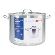 CAC China STKP-40 Stainless Steel Stock Pot with Lid 40 Qt.