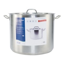 CAC China STKP-60 Stainless Steel Stock Pot with Lid 60 Qt.