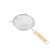 CAC China SSTR-08D Double Mesh Strainer with Wood Handle 8&quot;