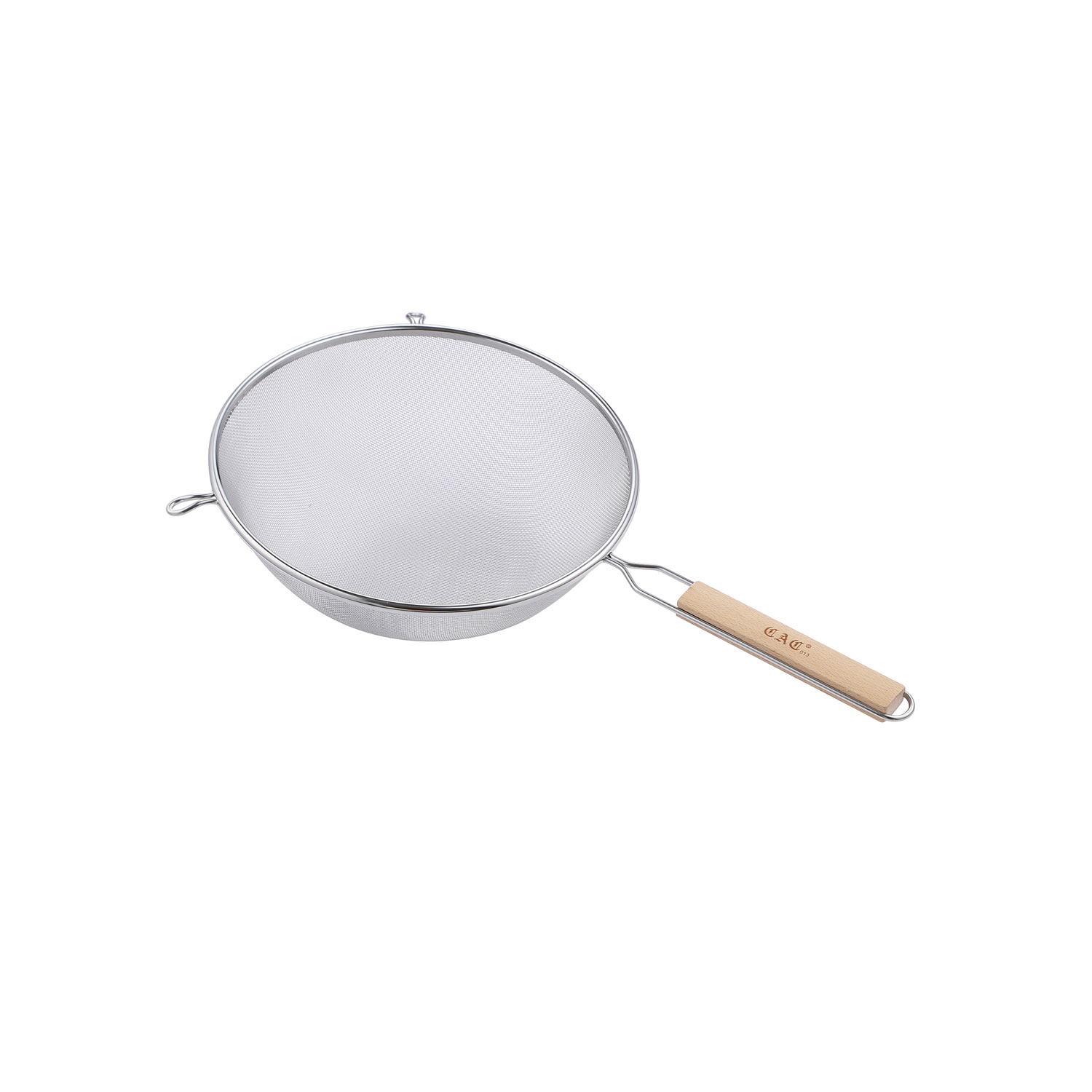 CAC China SSTR-11S Single Mesh Strainer with Wood Handle 11"