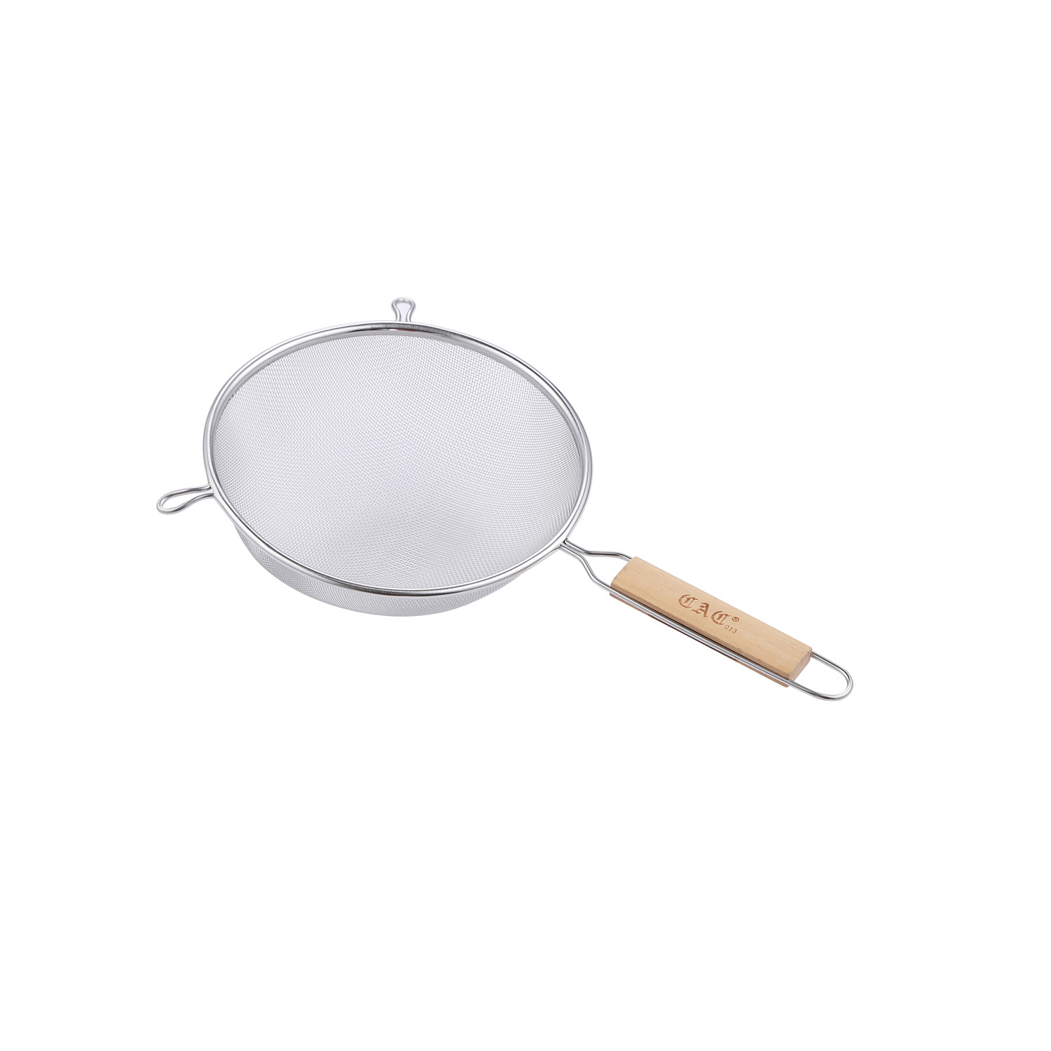 CAC China SSTR-08S Single Mesh Strainer with Wood Handle 8"