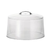 TableCraft 422 Clear Plastic Cake Cover with Metal Handle 12&quot; x 7-1/2&quot;