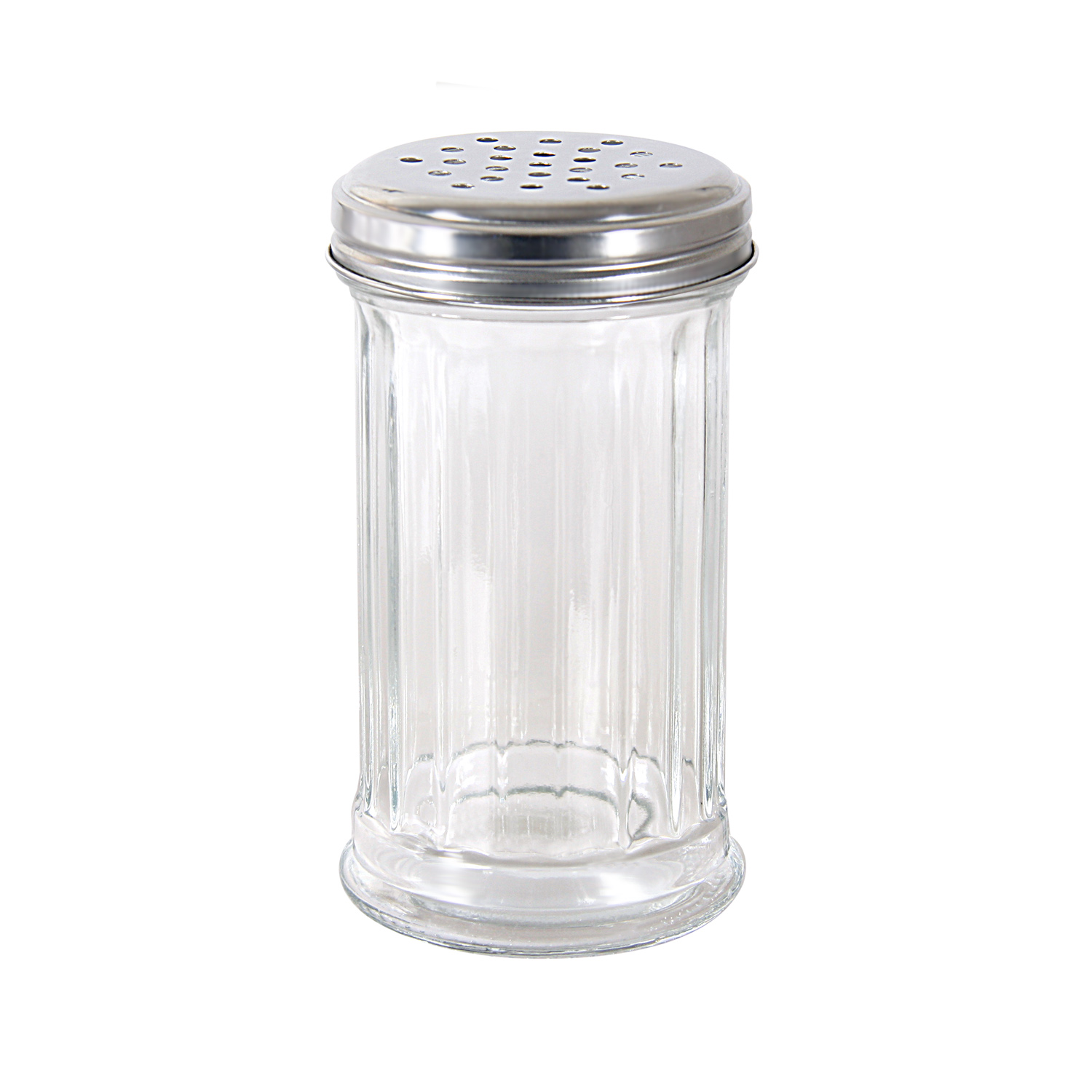 CAC China G2SP-12P Glass Spice Shaker with Stainless Steel Perforated Cap 12 oz.