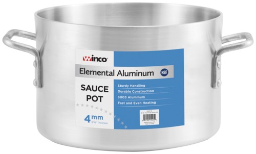 Winco ASSP-26 Elemental Aluminum 26 Qt.  Sauce Pot