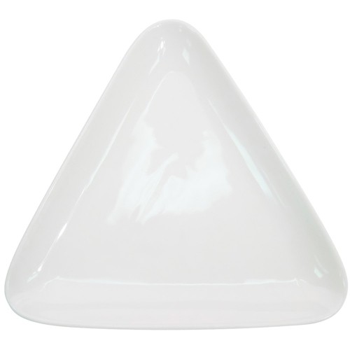 CAC China COP-T16 Coupe Porcelain Triangular Platter 10 3/4" x 10"