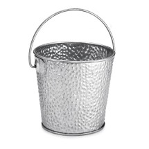 TableCraft GT44 Galvanized Steel Round Pail with Handle, 4" x 4"