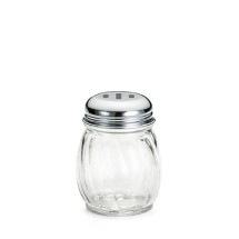 TableCraft 260SL Swirl Glass 6 oz. Shaker with Chrome-Plated Slotted Top