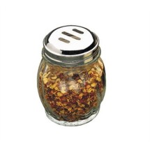 TableCraft 260SL-1 Swirl Glass 6 oz. Cheese Shaker with Chrome Plated Slotted Top