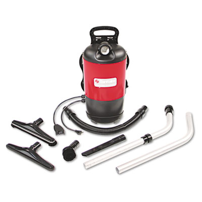 TRANSPORT QuietClean Backpack Vacuum, 11.5 lb, Red