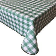 CAC China TCVG-52G Green Vinyl Table Cover with Flannel Back 52&quot; x 52&quot;