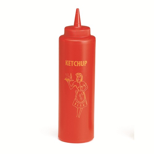 TableCraft 1112K Red Nostalgia 12 oz. Ketchup Dispenser