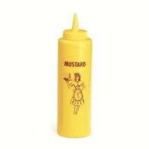 TableCraft 1112M Yellow Nostalgia 12 oz. Mustard Dispenser