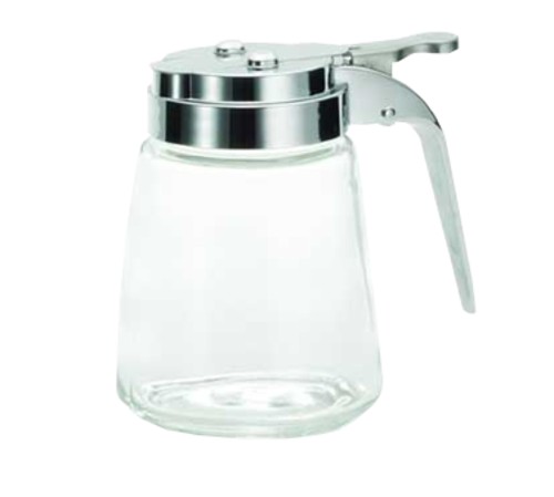 TableCraft 1371CP Modern Glass 12 oz. Syrup Dispenser with Chrome Plated ABS Top
