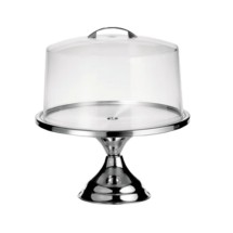 TableCraft 821422 Stainless Steel Round Cake Stand with Cover