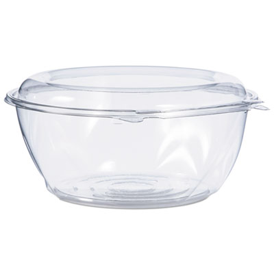 Tamper-Resistant, Tamper-Evident Bowls with Dome Lid, 64 oz, Clear, 100/Carton