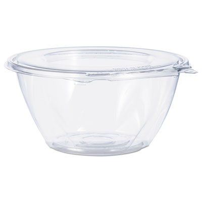 Tamper-Resistant, Tamper-Evident Bowls with Flat Lid, 32 oz, Clear, 150/Carton