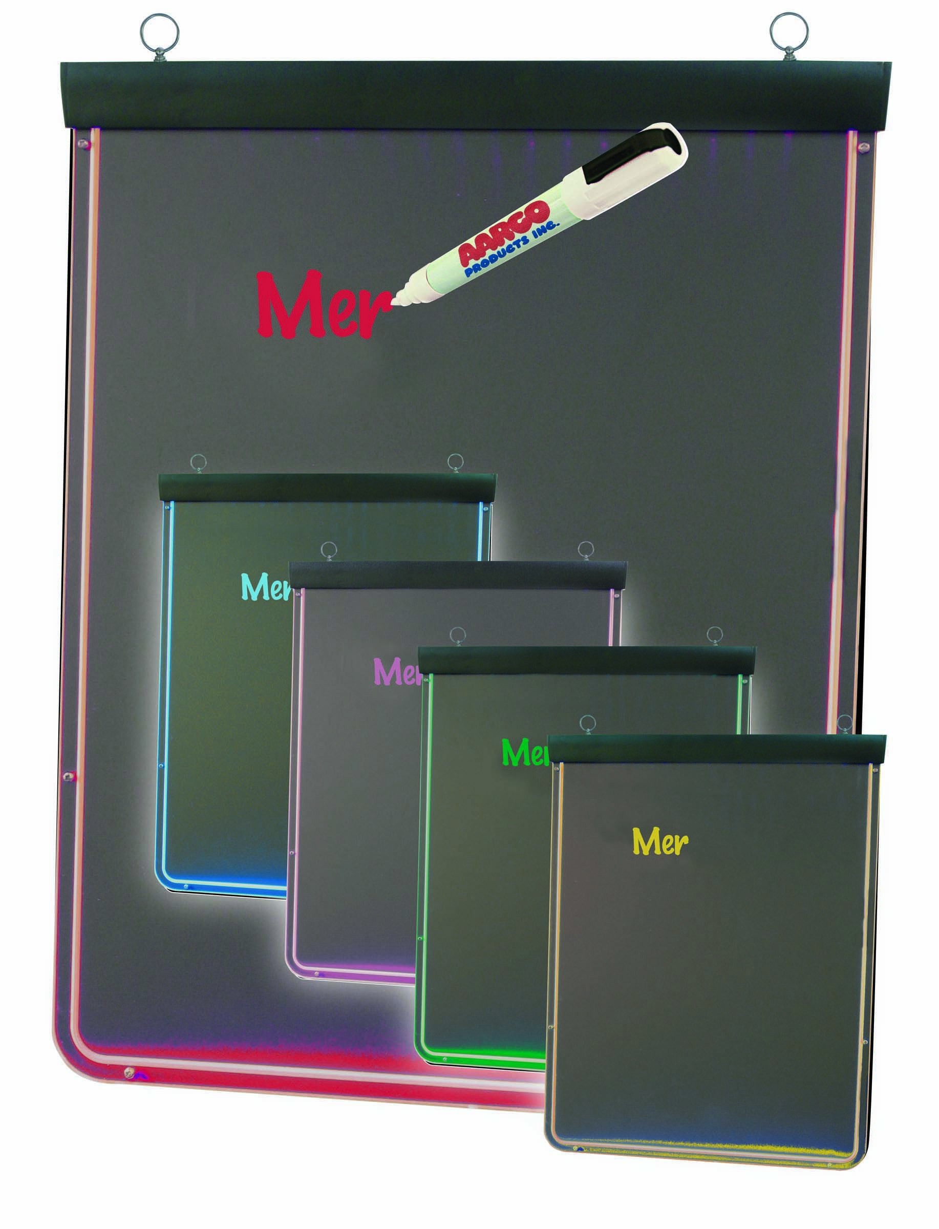Aarco Products LF-1 Ultra Lite Lighted Write-On Markerboard
