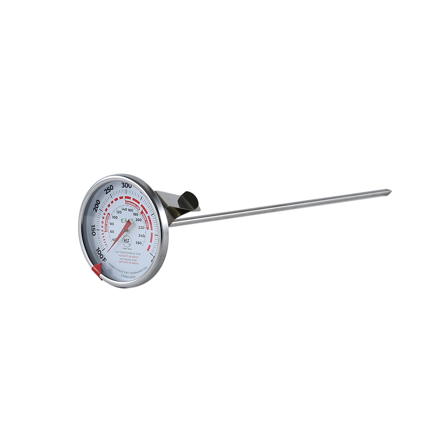 CAC China FPMT-DF15 Equil Thermo Deep Fry/Candy Thermometer, 3"Dia. x 12"L