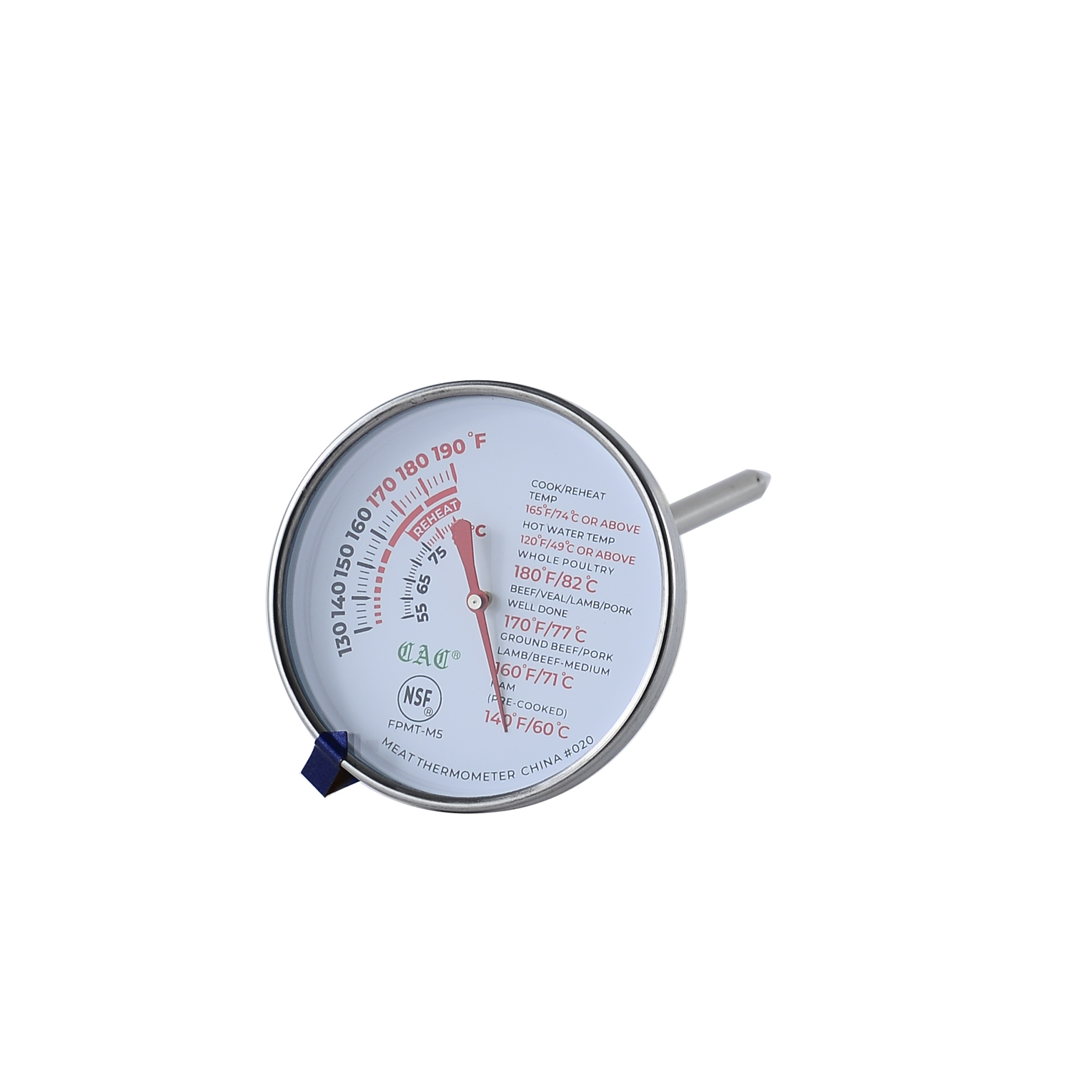 CAC China FPMT-M5 Equil Thermo Meat Thermometer, 3"Dia