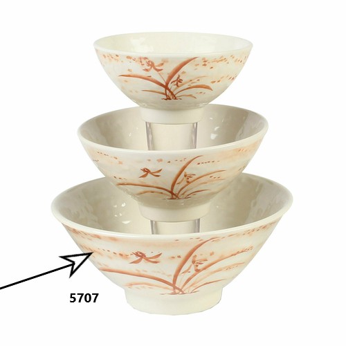 Thunder Group 5707 Gold Orchid Melamine Soup Bowl 30 oz.
