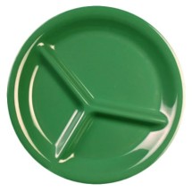Thunder Group CR710GR Green Melamine 3-Compartment Plate 10-1/4&quot;