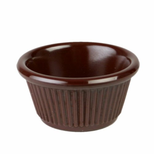 Thunder Group ML509C1 Chocolate Melamine 2 oz. Fluted Ramekin