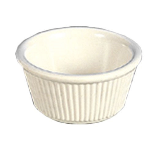 Thunder Group ML531B1 Bone White Melamine 3 oz. Fluted Ramekin