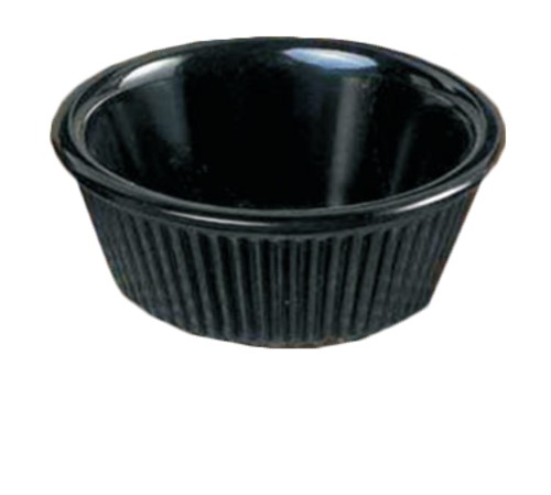 Thunder Group ML531BL1 Black Melamine 3 oz. Fluted Ramekin