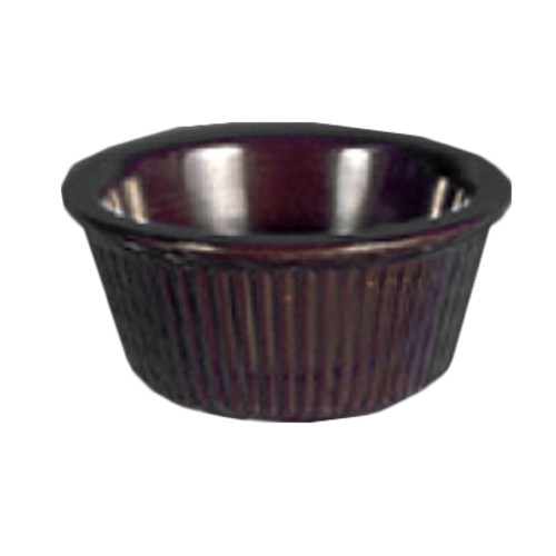 Thunder Group ML531C1 Chocolate Melamine 3 oz. Fluted Ramekin