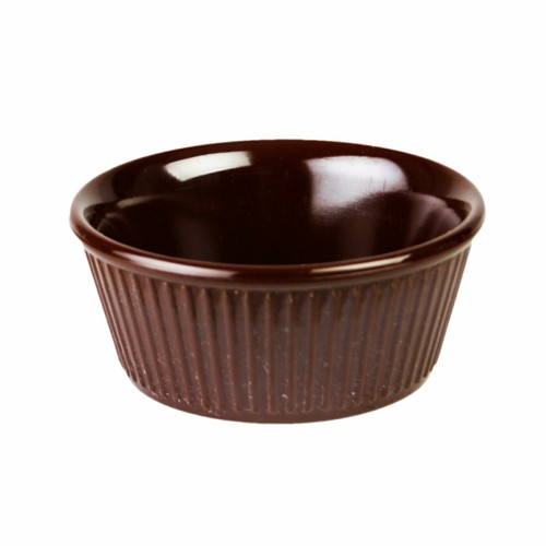 Thunder Group ML533C1 Chocolate Melamine 3-1/2 oz. Fluted Ramekin