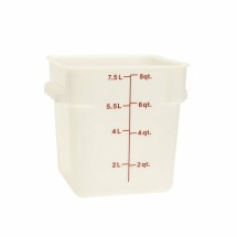 Thunder Group PLSFT008PP White Plastic Square Food Storage Container 8 Qt.