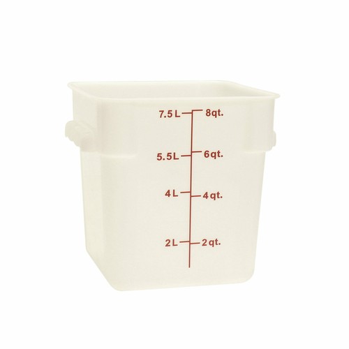 Thunder Group PLSFT008PP White Plastic Square Food Storage Container 8 Qt.