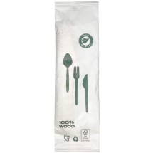 TigerChef 100% Eco-Friendly Biodegradable Birchwood Cutlery Sets, Individually Packed, 200/Packs