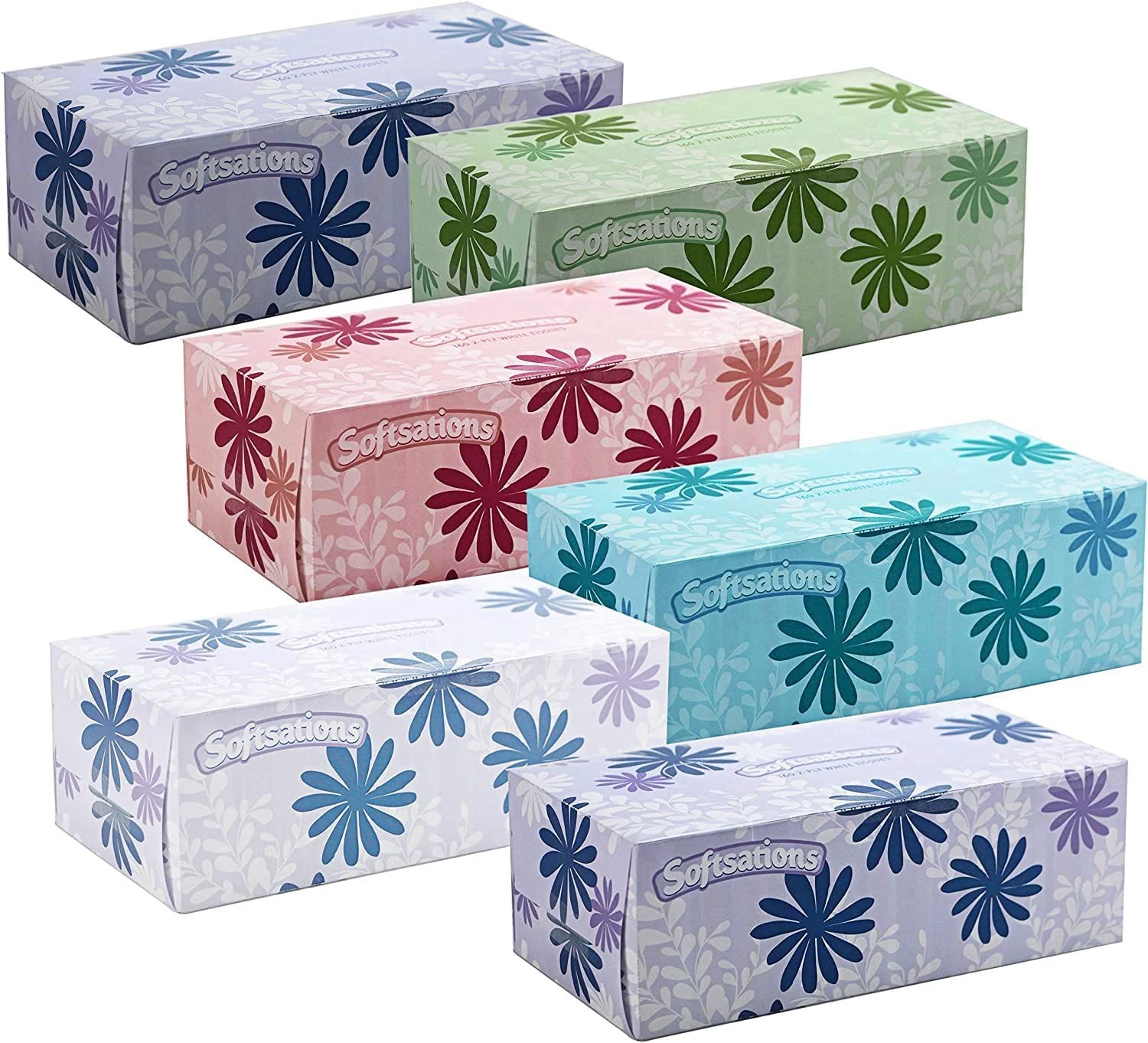 TigerChef 2-Ply Facial Tissues, 160 Tissues/Box, 6 Boxes