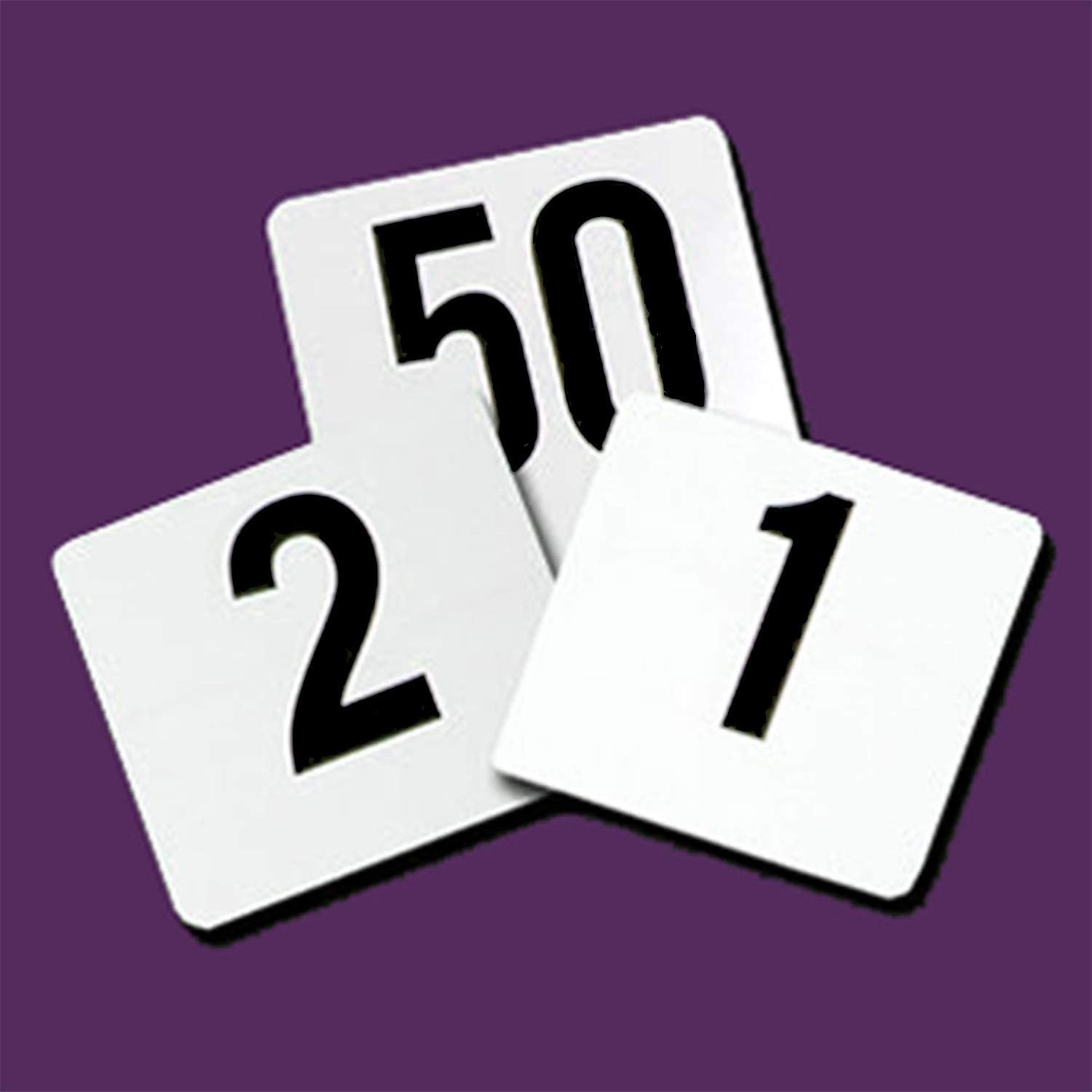 TigerChef 4" x 4" Plastic Table Numbers 1-25
