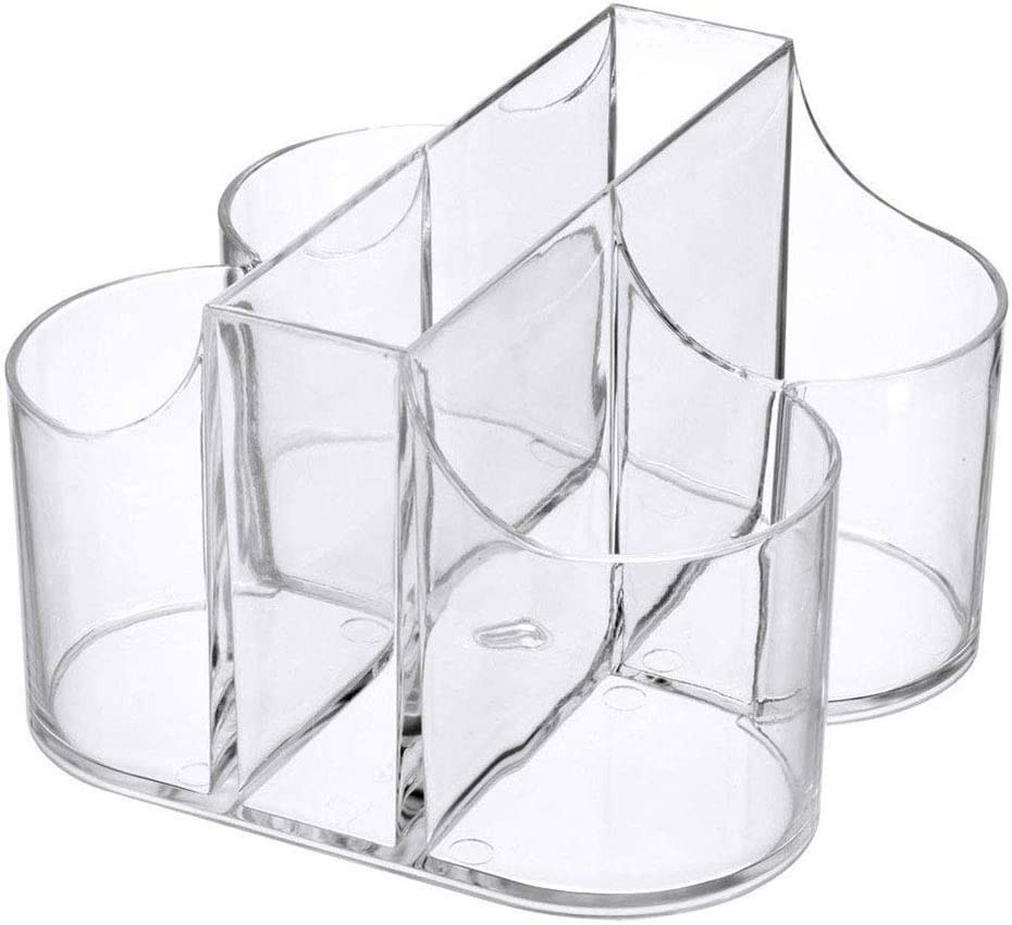 TigerChef 5 Compartment Clear Cutlery Utensil Napkin Caddy Organizer