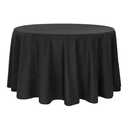 TigerChef Black Tablecloth Polyester Round 90
