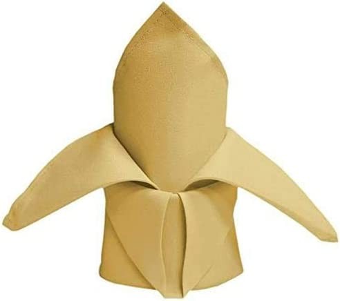 TigerChef Champagne Linen Cloth Oversized Dinner Napkins, 20" x 20", 100/Pack