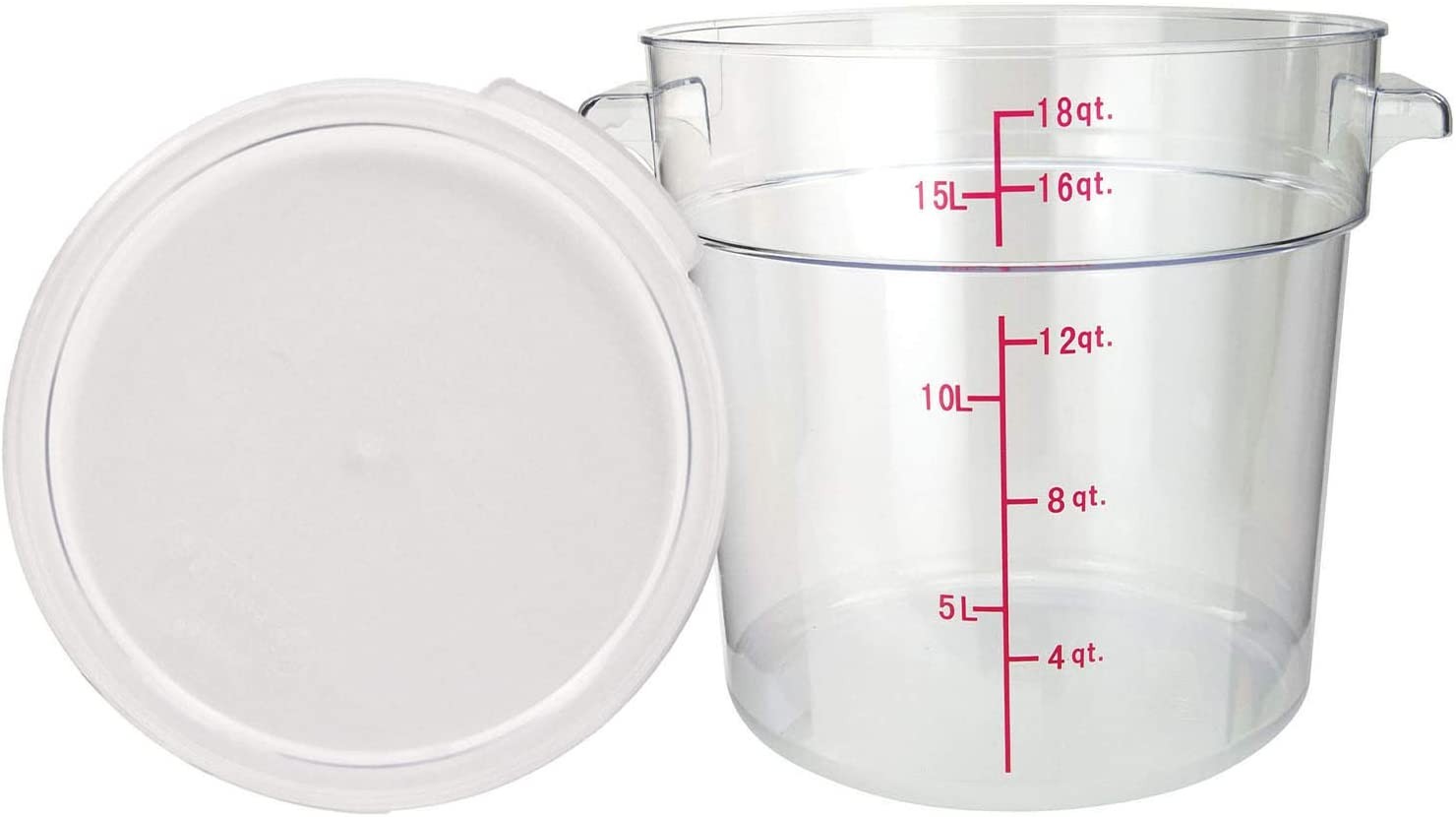 TigerChef Clear Round Polycarbonate Food Storage Container with Clear Lid 18 Qt.