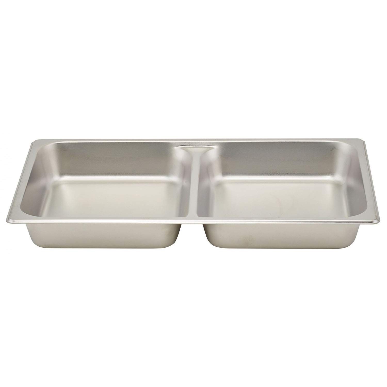 TigerChef Full Size Divided Steam Table Pan, 2-1/2" Deep - 2/Pack